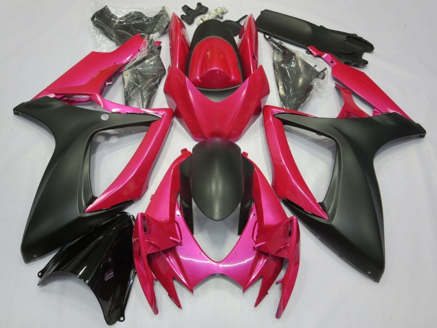 Rosa Matt Schwarz 2006-2007 Suzuki GSXR 600 / GSXR 750 Motorrad Verkleidung
