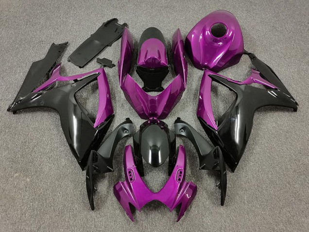 Lila Schwarz 2006-2007 Suzuki GSXR 600 / GSXR 750 Motorrad Verkleidung