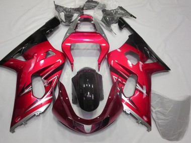 Rot Silber Glänzendes Schwarz 2001-2003 Suzuki GSXR 600 / GSXR 750 Motorrad Verkleidung