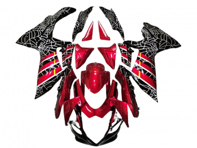 Rot Schwarz Spinne 2011-2024 Suzuki GSXR 600 / GSXR 750 Motorrad Verkleidung