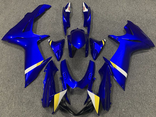 Blau Weiß Gelb 2011-2024 Suzuki GSXR 600 / GSXR 750 Abs Motorrad Verkleidungen
