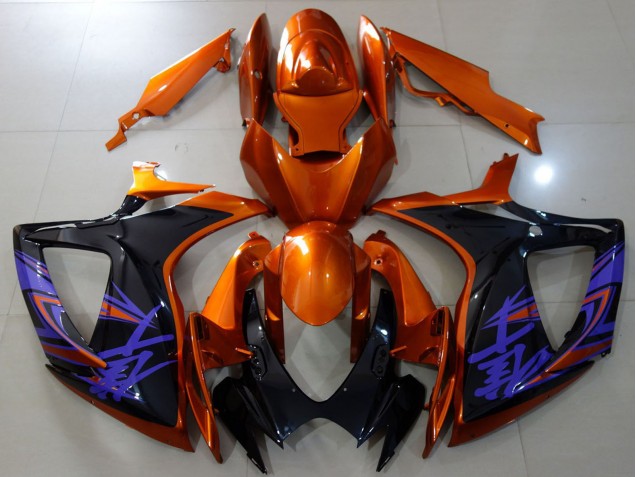 Orange Glänzendes Schwarz Blau 2006-2007 Suzuki GSXR 600 / GSXR 750 Motorrad Verkleidung