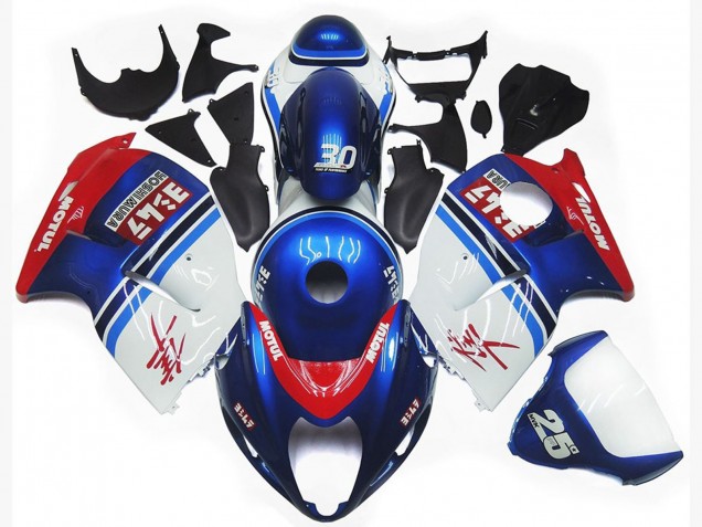 Weiß Blau Rot Motul 1996-2007 Suzuki GSXR 1300 Motorrad Verkleidung