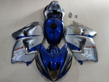 Dunkel Blau Silber 1996-2007 Suzuki GSXR 1300 Motorrad Verkleidung