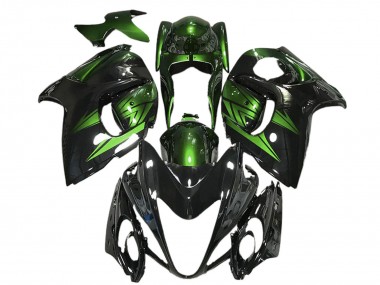 Glänzendes Schwarz und Dunkel Grün 2008-2020 Suzuki GSXR 1300 Motorrad Verkleidung