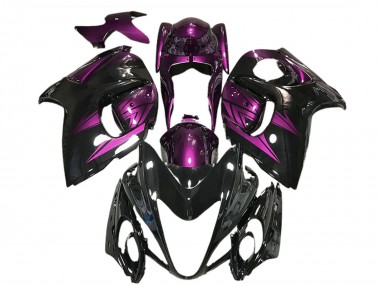 Glänzendes Schwarz und Dunkel Lila 2008-2020 Suzuki GSXR 1300 Motorrad Verkleidung