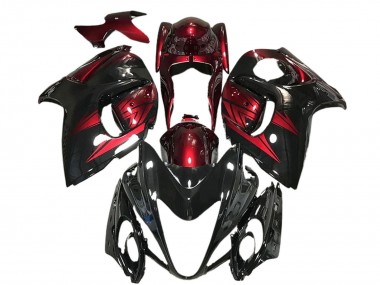 Glänzendes Schwarz und Dunkel Rot 2008-2020 Suzuki GSXR 1300 Motorrad Verkleidung