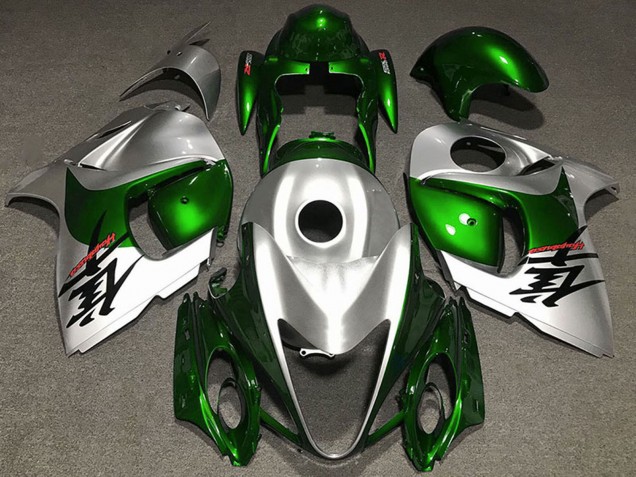 Glänzendes Grün und Silber 2008-2020 Suzuki GSXR 1300 Motorrad Verkleidung