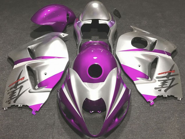 Glänzendes Rosa und Silber 1996-2007 Suzuki GSXR 1300 Motorrad Verkleidung