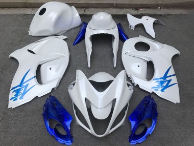 Glänzendes Weiß Blau 2008-2020 Suzuki GSXR 1300 Motorrad Verkleidung