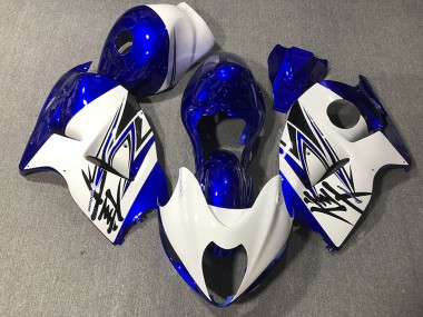 Glänzendes Weiß Dunkel Blau 1996-2007 Suzuki GSXR 1300 Motorrad Verkleidung