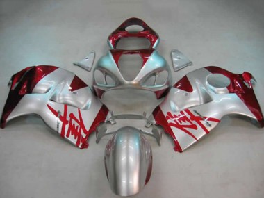 Silber Rot 1996-2007 Suzuki GSXR 1300 Motorrad Verkleidung