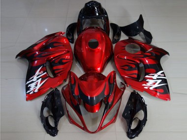 Rot Schwarz Flamme 2008-2020 Suzuki GSXR 1300 Motorrad Verkleidung