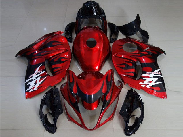 Rot Schwarz Flamme 2008-2020 Suzuki GSXR 1300 Motorrad Verkleidung