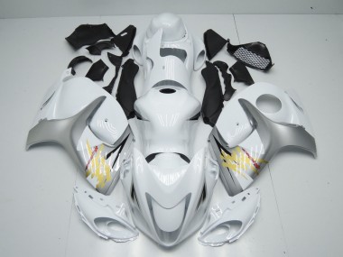 Weiß Silber Gelb 2008-2020 Suzuki GSXR 1300 Motorrad Verkleidung