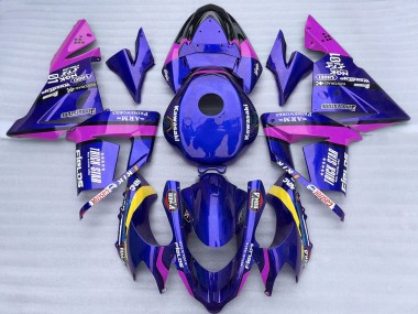 Blau und Rosa Trick Star 2004-2005 Kawasaki ZX10R Motorrad Verkleidung