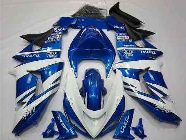 Blau Weiß Schwarz 2006-2007 Kawasaki ZX10R Motorrad Verkleidung