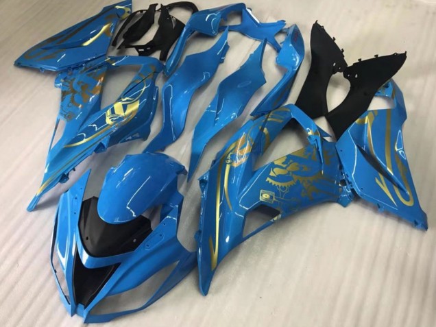Blau Gold 2016-2020 Kawasaki ZX10R Motorrad Verkleidung