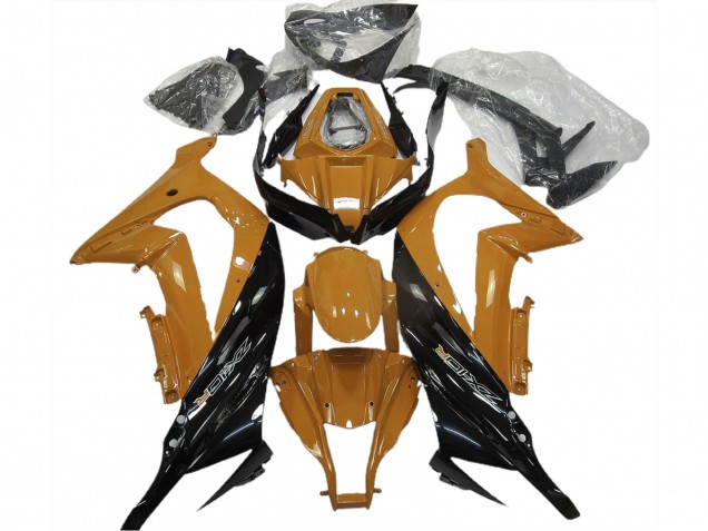 Dunkel Orange Glänzendes Schwarz 2011-2015 Kawasaki ZX10R Motorrad Verkleidung