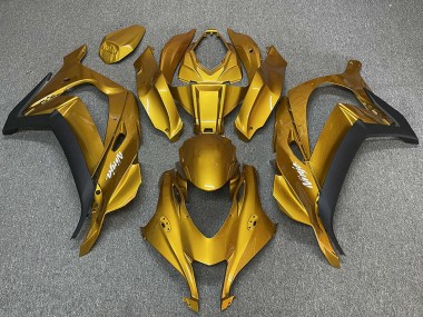 Gold Schwarz Weiß Ninja 2016-2020 Kawasaki ZX10R Motorrad Verkleidung