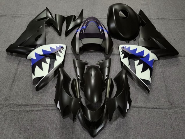 Matt Schwarz und Dunkel Blau Hai 2004-2005 Kawasaki ZX10R Motorrad Verkleidung