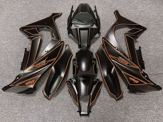 Matt Schwarz Orange Linie 2011-2015 Kawasaki ZX10R Motorrad Verkleidung