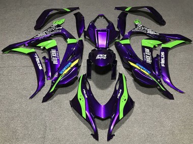 Lila Grün Weiß Trick Star EVA Rennen 2016-2020 Kawasaki ZX10R Motorrad Verkleidung