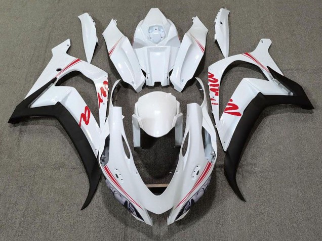 Perl Weiß Schwarz Rot 2016-2020 Kawasaki ZX10R Motorrad Verkleidung
