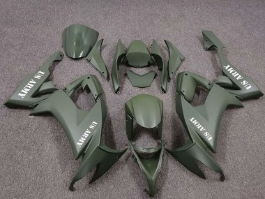 US Armee Grün 2008-2010 Kawasaki ZX10R Motorrad Verkleidung