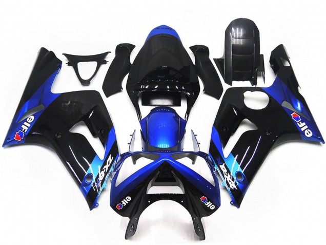 Blau Glänzendes Schwarz Elf 2003-2004 Kawasaki ZX6R Motorrad Verkleidung