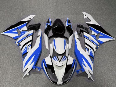 Weiß Blau Schwarz Zag 2009-2012 Kawasaki ZX6R Motorrad Verkleidung