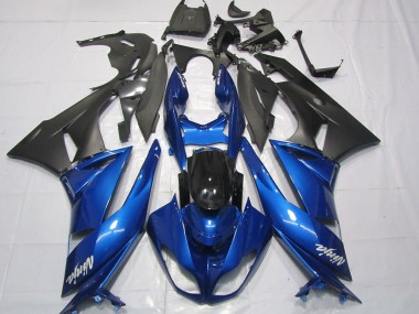 Blau Glänzendes Schwarz Matt Schwarz Weiß Ninja 2009-2012 Kawasaki ZX6R Motorrad Verkleidung