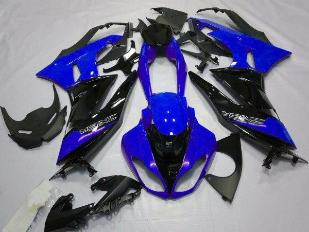 Blau Glänzendes Schwarz 2009-2012 Kawasaki ZX6R Motorrad Verkleidung