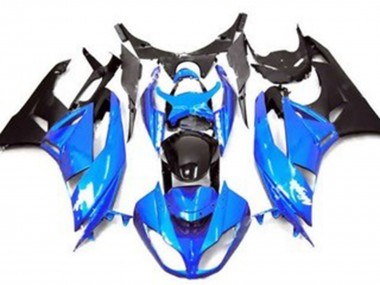Blau Glänzendes Schwarz Matt Schwarz 2009-2012 Kawasaki ZX6R Motorrad Verkleidung