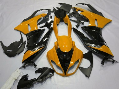 Orange Glänzendes Schwarz 2009-2012 Kawasaki ZX6R Motorrad Verkleidung