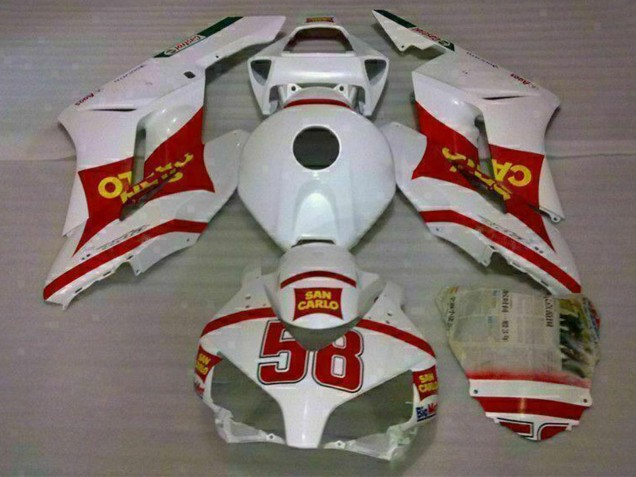 Weiß Rot Gelb San Carlo 58 2004-2005 Honda CBR1000RR Motorrad Verkleidung
