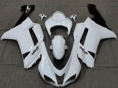 Schlichtes Weiß Gloss 2007-2008 Kawasaki ZX6R Motorrad Verkleidung