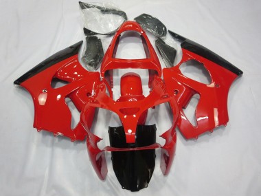 Rot Glänzendes Schwarz 2000-2002 Kawasaki ZX6R Motorrad Verkleidung
