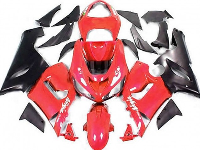 Rot Matt Schwarz 2005-2006 Kawasaki ZX6R Motorrad Verkleidung