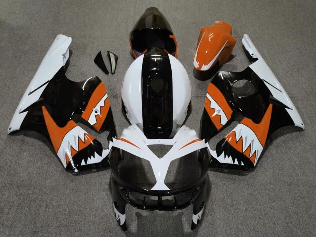 Orange Schwarz Weiß Hai 2002-2006 Kawasaki ZX12R Motorrad Verkleidung
