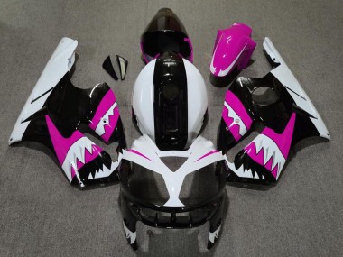 Rosa Schwarz Weiß Hai 2002-2006 Kawasaki ZX12R Motorrad Verkleidung