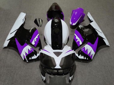 Lila Schwarz Weiß Hai 2002-2006 Kawasaki ZX12R Motorrad Verkleidung