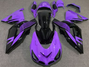 Lila Glänzendes Schwarz 2006-2011 Kawasaki ZX14R Motorrad Verkleidung