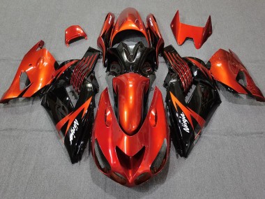 Rot Glänzendes Schwarz 2006-2011 Kawasaki ZX14R Motorrad Verkleidung