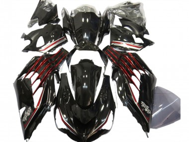 Glänzendes Schwarz Rot 2012-2024 Kawasaki ZX14R ZZR1400 Motorrad Verkleidung