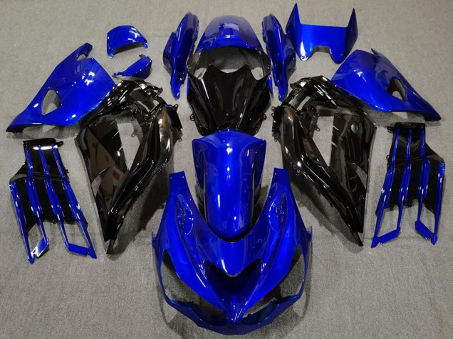 Blau Glänzendes Schwarz 2012-2024 Kawasaki ZX14R ZZR1400 Motorrad Verkleidung