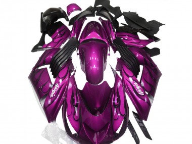Lila Schwarz Flamme Weiß Ninja 2006-2011 Kawasaki ZX14R Motorrad Verkleidung