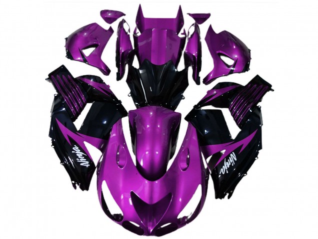 Lila Glänzendes Schwarz Weiß Ninja 2006-2011 Kawasaki ZX14R Motorrad Verkleidung