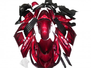 Rot Schwarz Flamme Weiß Ninja 2006-2011 Kawasaki ZX14R Motorrad Verkleidung