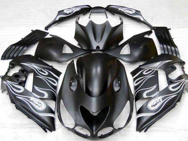 Matt Schwarz Silber Flamme 2006-2011 Kawasaki ZX14R Motorrad Verkleidung